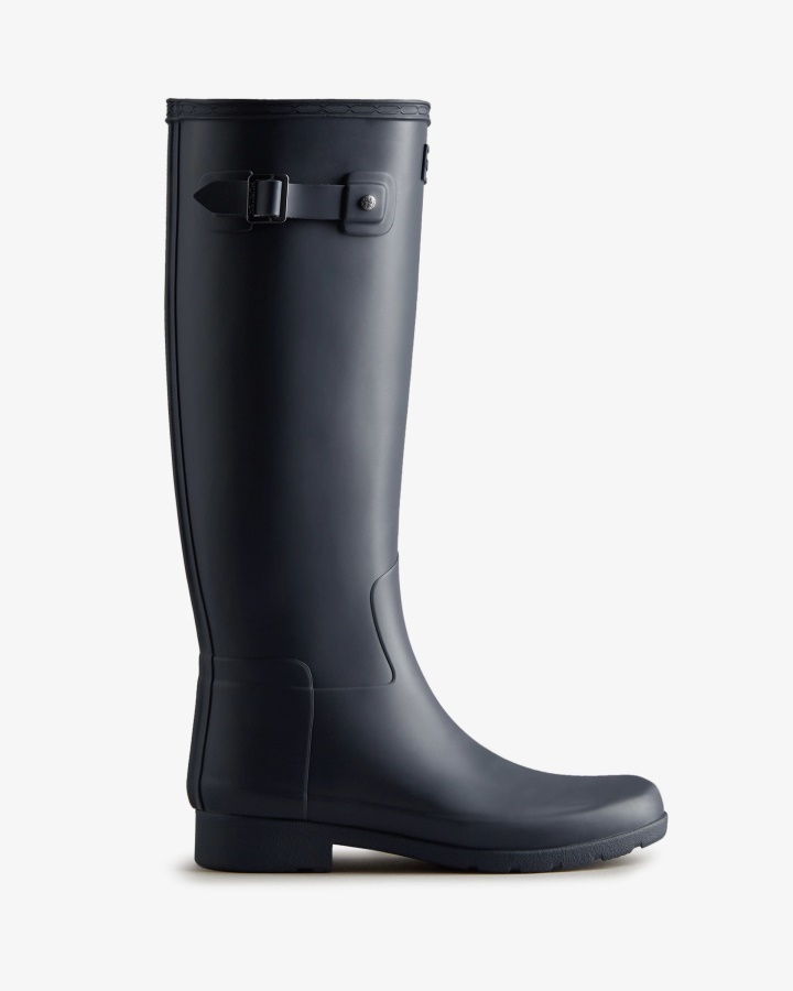 Hunter Botas De Lluvia Altas Y Refinadas Para Mujer Color Azul Marino