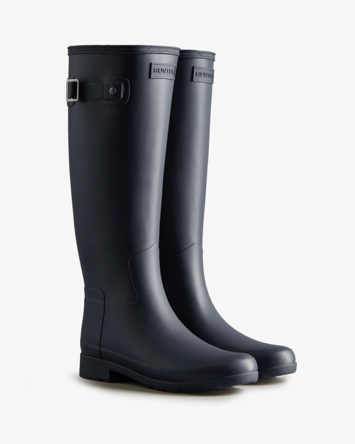 Hunter Botas De Lluvia Altas Y Refinadas Para Mujer Color Azul Marino