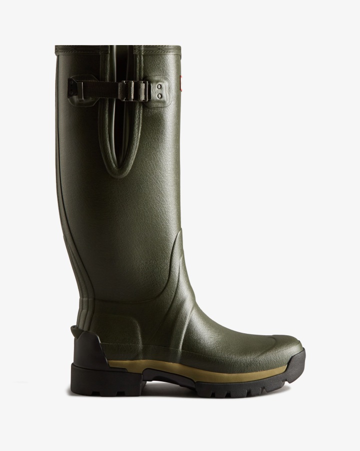 Hunter Botas De Lluvia Balmoral Ajustables De Neopreno De 3 Mm Para Hombre Verde Oliva Oscuro