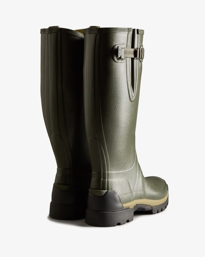Hunter Botas De Lluvia Balmoral Ajustables De Neopreno De 3 Mm Para Hombre Verde Oliva Oscuro