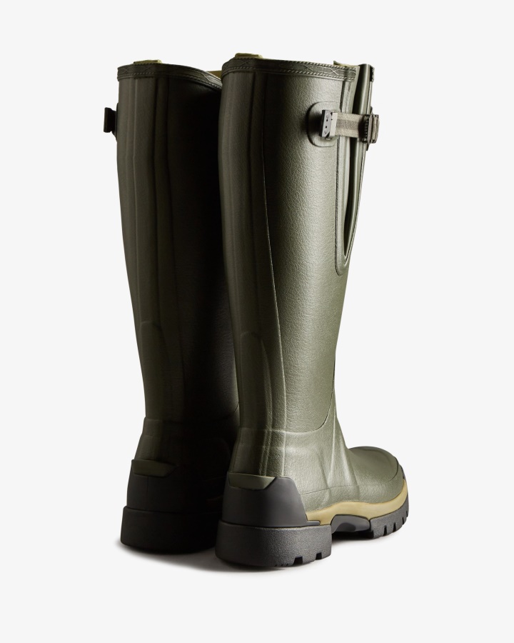 Hunter Botas De Lluvia Balmoral Ajustables De Neopreno De 3 Mm Para Mujer Verde Oliva Oscuro