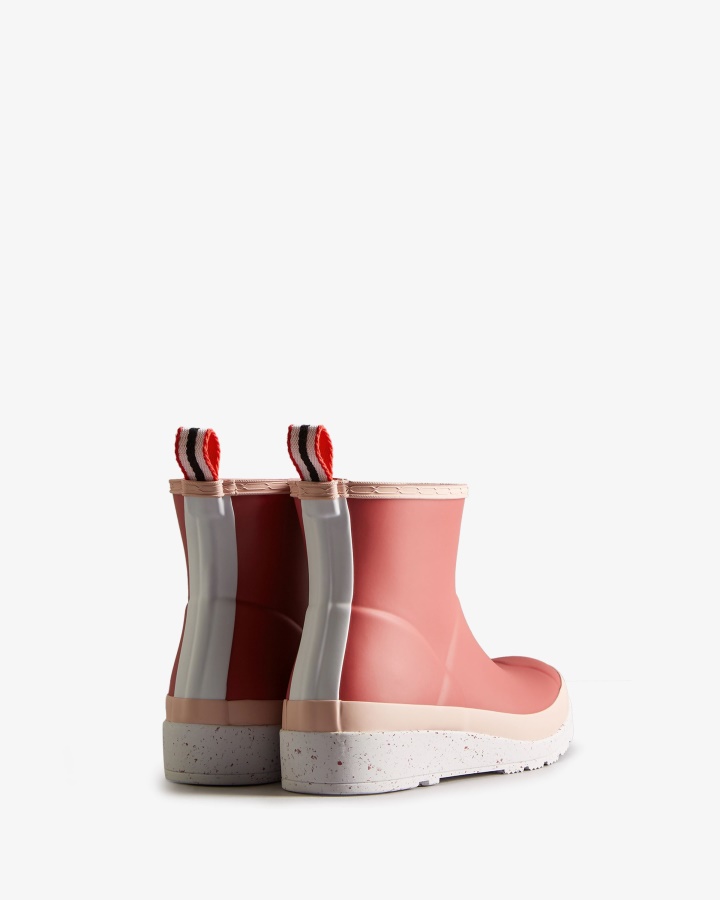 Hunter Botas De Lluvia Cortas Con Motas Para Mujer Glenmore Rose-azalea Pink-spurrey White