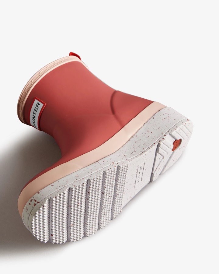 Hunter Botas De Lluvia Cortas Con Motas Para Mujer Glenmore Rose-azalea Pink-spurrey White