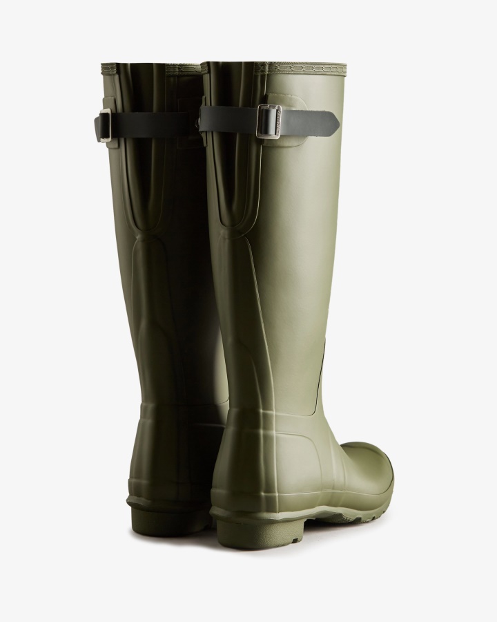 Hunter Botas De Lluvia Mujer Tall Back Ajustables Ismarken Oliva-ártico Verde Musgo
