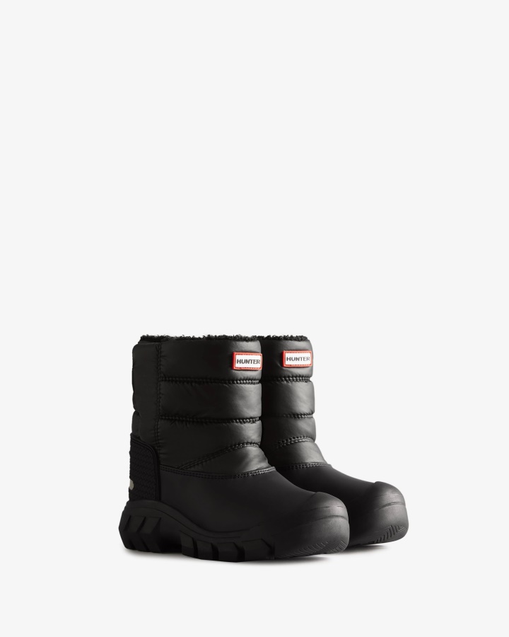 Hunter Botas De Nieve Aisladas Para Niños Grandes (5-10 Años) Negro