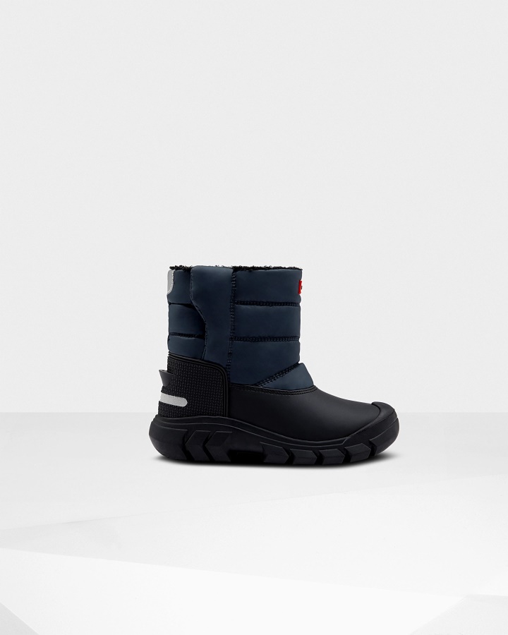 Hunter Botas De Nieve Con Aislamiento Para Niños Grandes (5-10 Años) Azul Marino-negro