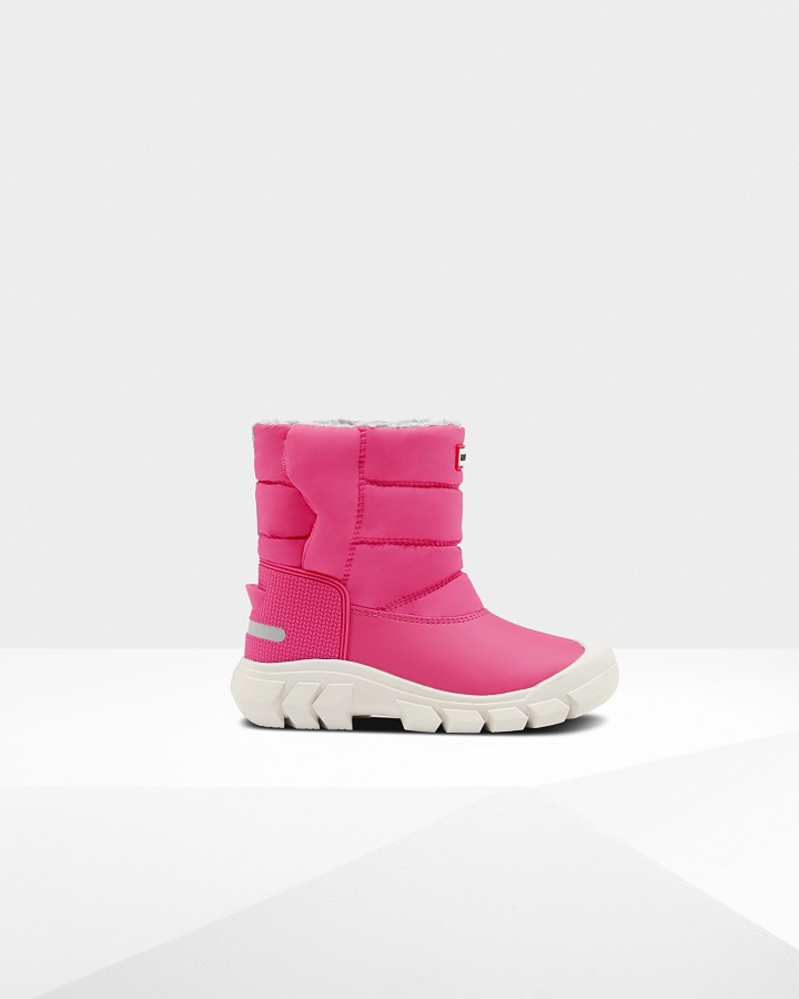 Hunter Botas De Nieve Con Aislamiento Para Niños Grandes (5-10 Años) Rosa Brillante