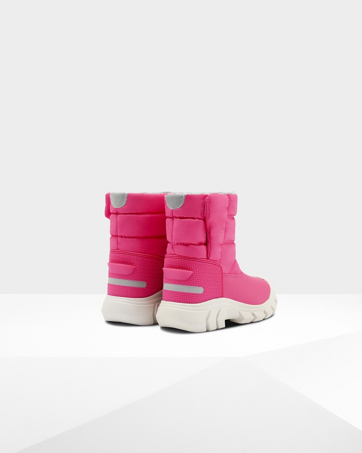 Hunter Botas De Nieve Con Aislamiento Para Niños Grandes (5-10 Años) Rosa Brillante