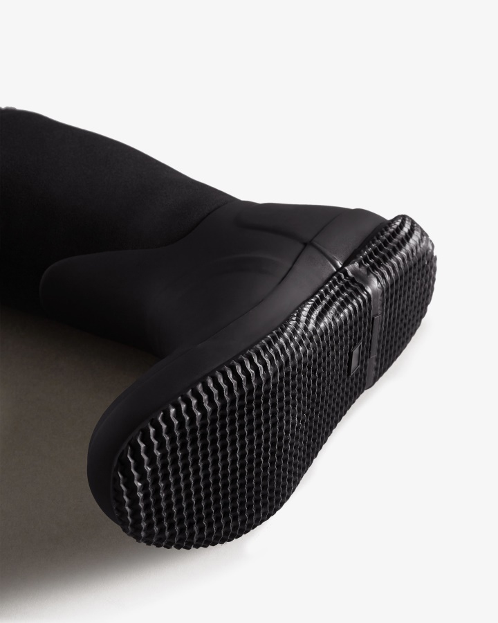 Hunter Botas De Piel De Oveja Vegana Con Parte Superior Enrollable Y Aislamiento Para Mujer Color Negro