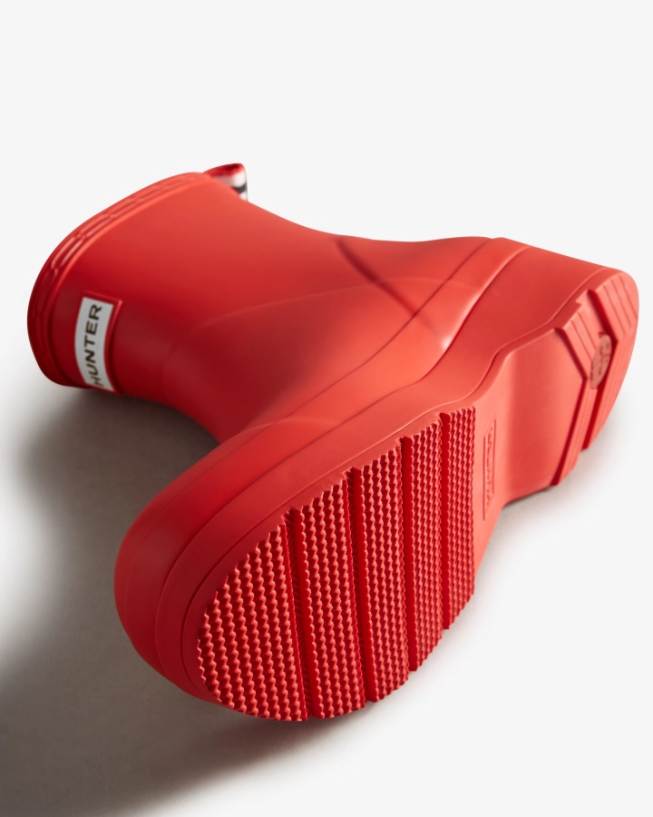 Hunter Men\s Play Botas De Lluvia Cortas Con Logo Rojo