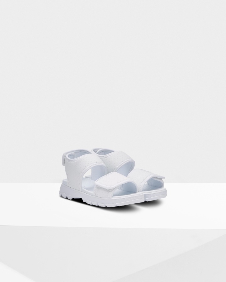 Hunter Niños Grandes (5-9 Años) Sandalias Para Caminar Al Aire Libre Blanco