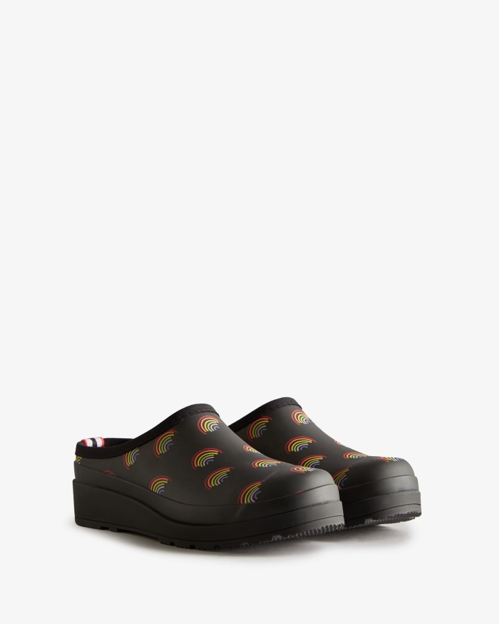 Mini Zuecos Mini Arcoíris Para Mujer Hunter Estampado Mini Arcoíris