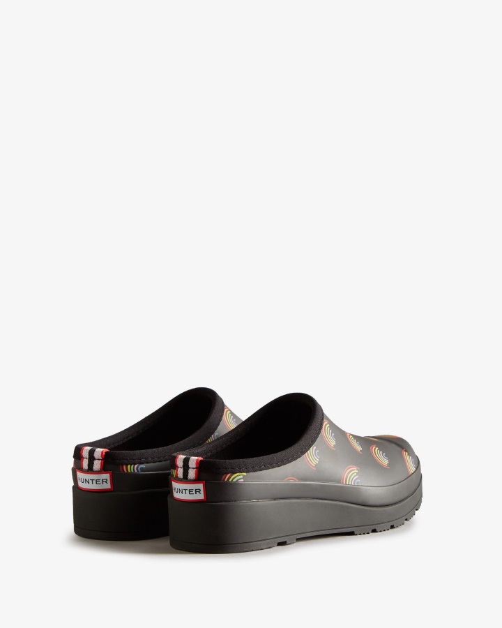 Mini Zuecos Mini Arcoíris Para Mujer Hunter Estampado Mini Arcoíris