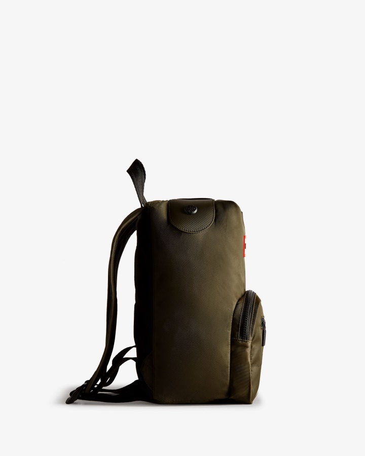 Minimochila Hunter Mini Nylon Con Clip En La Parte Superior Oliva Oscuro