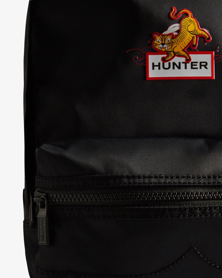 Mochila De Nailon Con Logo De Tigre Año Nuevo Lunar Para Niños De Hunter Negra
