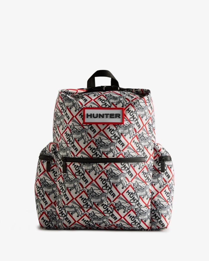 Mochila Hunter Nylon Top Clip Lunar New Year Tigre Estampado Negro-blanco