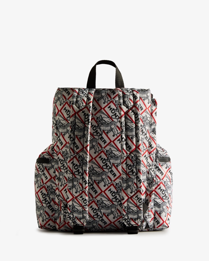 Mochila Hunter Nylon Top Clip Lunar New Year Tigre Estampado Negro-blanco