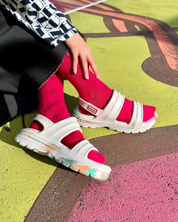 Sandalia Hunter Mujer Bloom Marmol Blanco