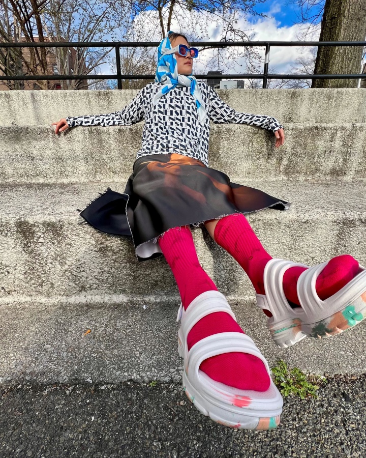 Sandalia Hunter Mujer Bloom Marmol Blanco