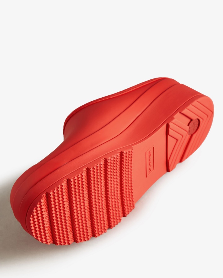 Zuecos Hunter Mujer Play Logo Rojo
