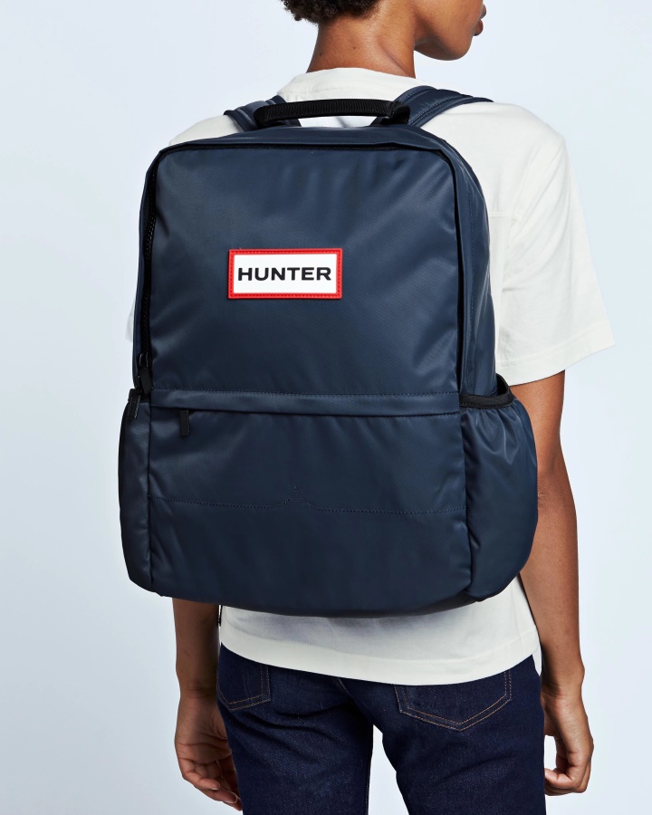 Mochila Grande De Nailon Hunter Azul Marino