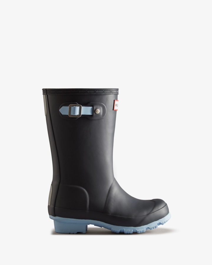 Hunter Botas De Lluvia Aislantes Para Niños Grandes (5-11 Años) Azul Marino Escarcha