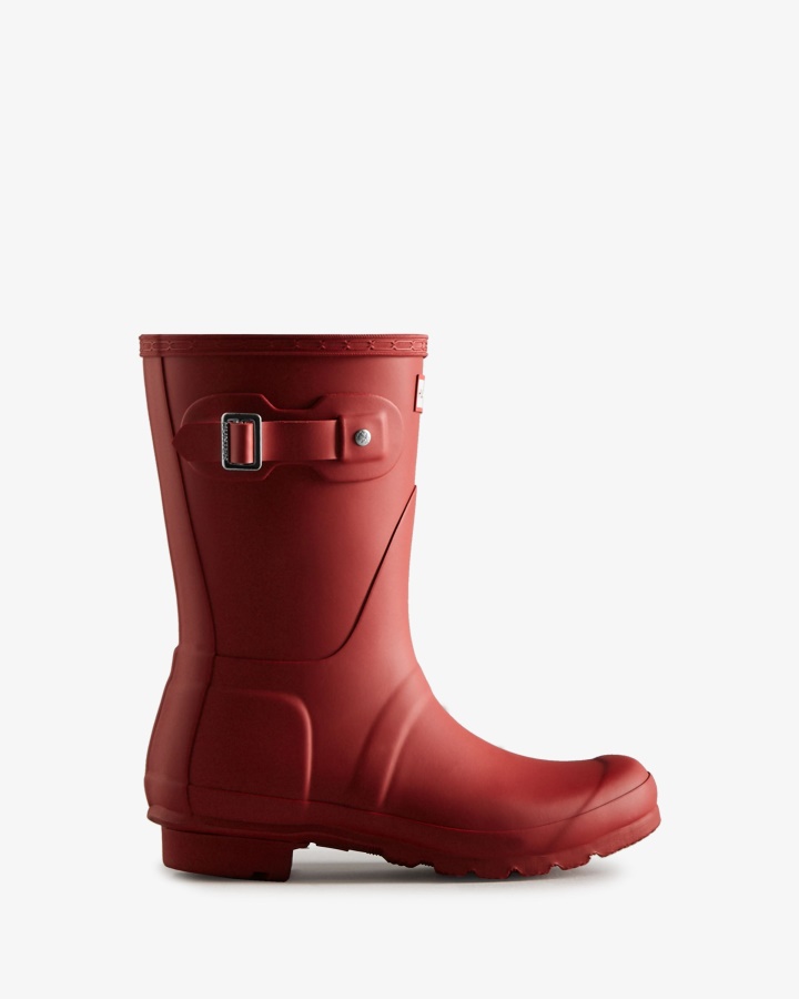 Botas De Agua Cortas Mujer Hunter Original Rojo Militar