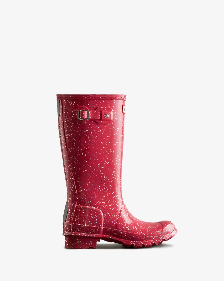 Botas De Lluvia Hunter Big Kids (5-11 Años) Con Purpurina Rosa De Segunda Mano