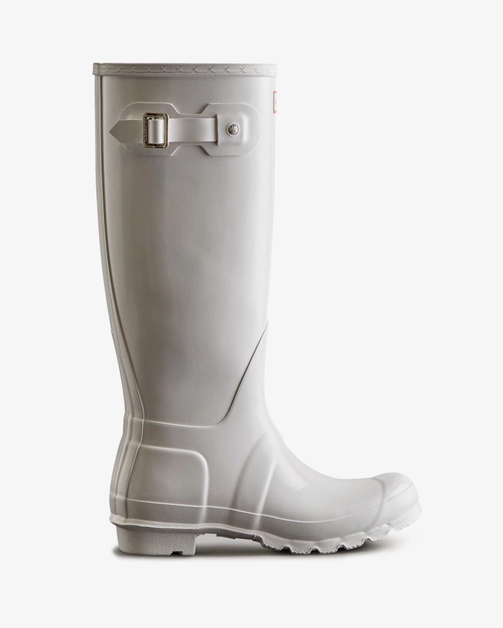 Botas De Agua Hunter Mujer Tall Gloss Original Blanco