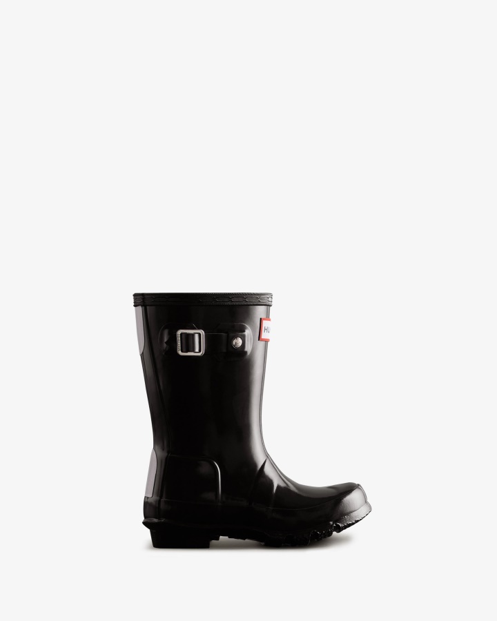 Botas De Lluvia Hunter Original Para Niños Pequeños (2-6 Años), Color Negro Brillante