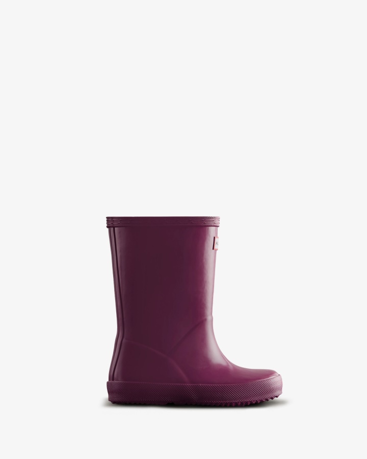 Botas De Agua Con Brillo Para Niños First (18 Meses-8 Años) Original De Hunter Violeta