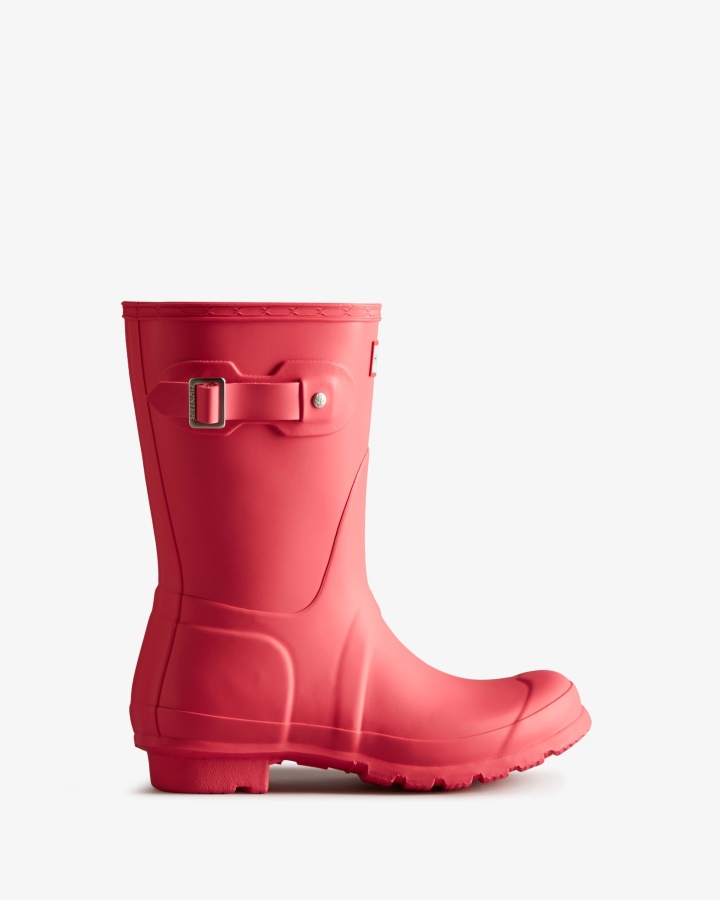 Botas De Agua Cortas Originales Mujer Hunter Rowan Rosa