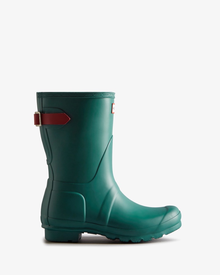 Botas De Lluvia Ajustables Traseras Cortas Para Mujer Hunter Loch Awe Blue-glenmore Rose