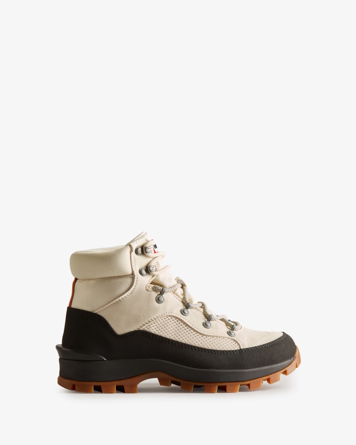 Botas De Comando Con Cordones Y Aislamiento Explorer Para Mujer De Hunter White Willow-cosy Cream-black
