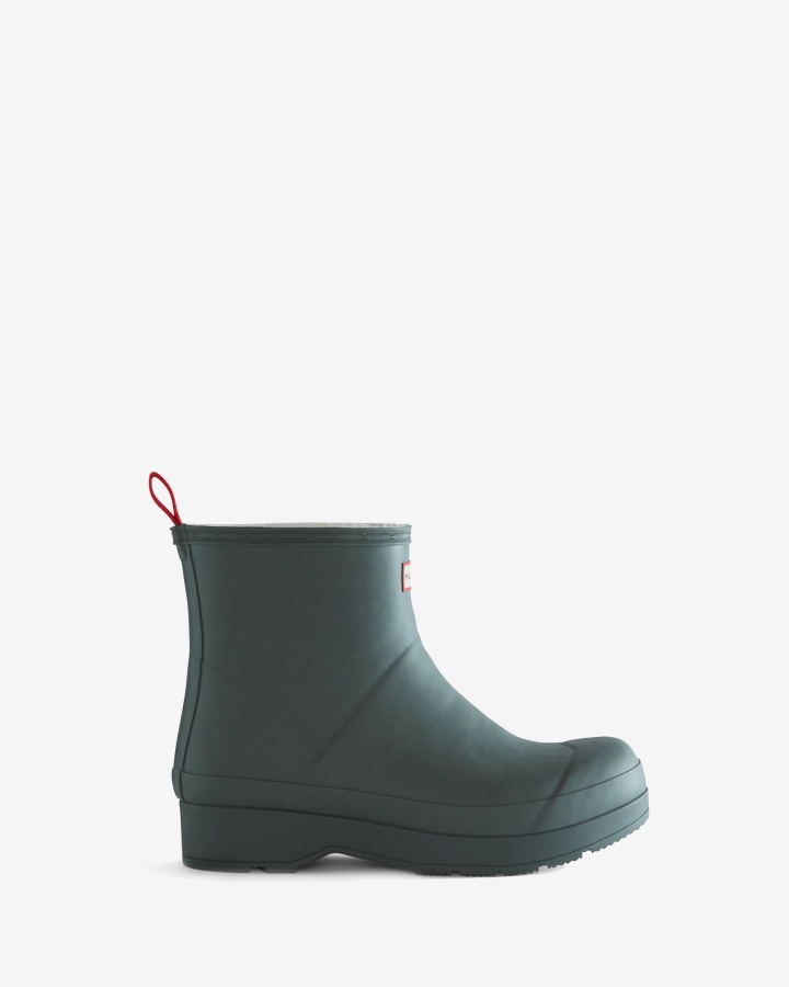 Hunter - Botas De Lluvia Cortas Con Aislamiento De Piel De Oveja Vegana Para Hombre, Gris Urbano