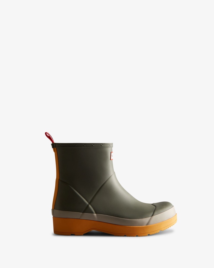 Botas De Lluvia Hunter Hombre Play Short Urban Grey-zinc-nomad Orange